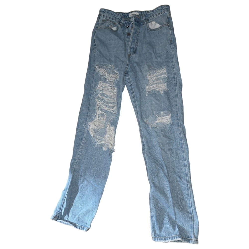 Cello Medium Wash Distressed Straight Jeans For Women Junior Size 5